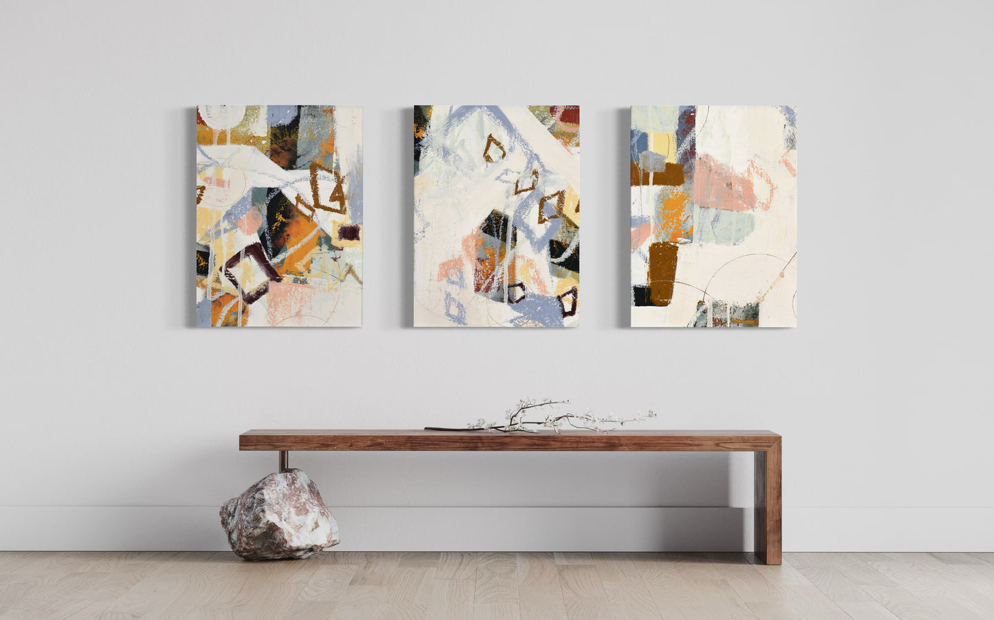 12" x 16" Triptych (Set of Three Abstract Art Prints)