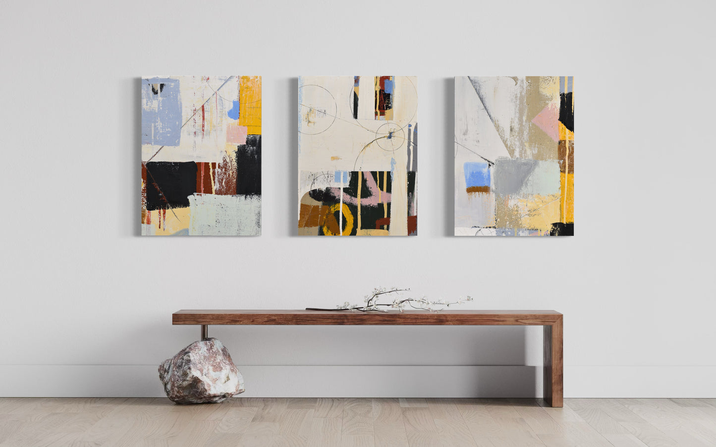 12" x 16" Triptych (Set of Three Abstract Art Prints)