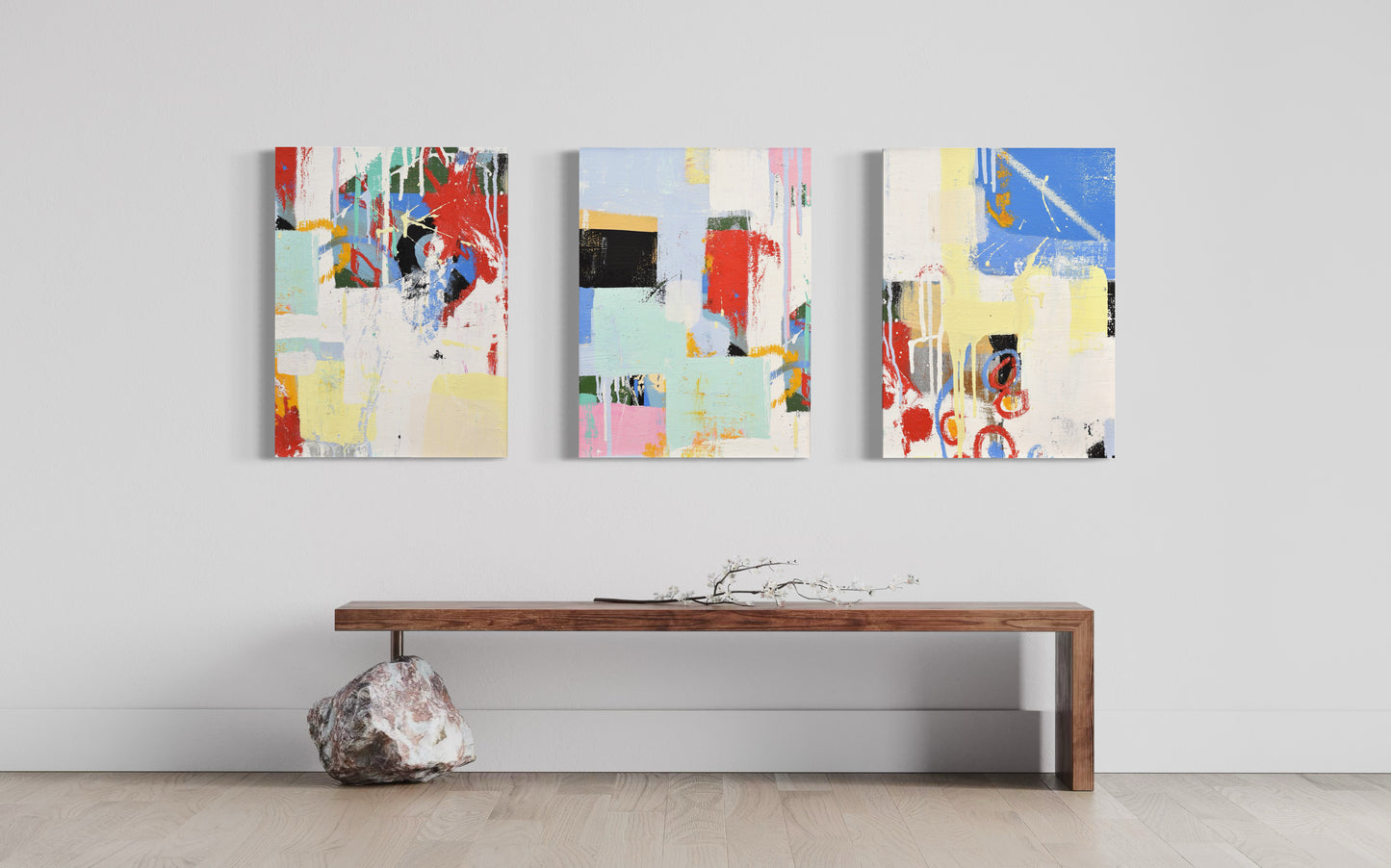 12" x 16" Triptych (Set of Three Abstract Art Prints)