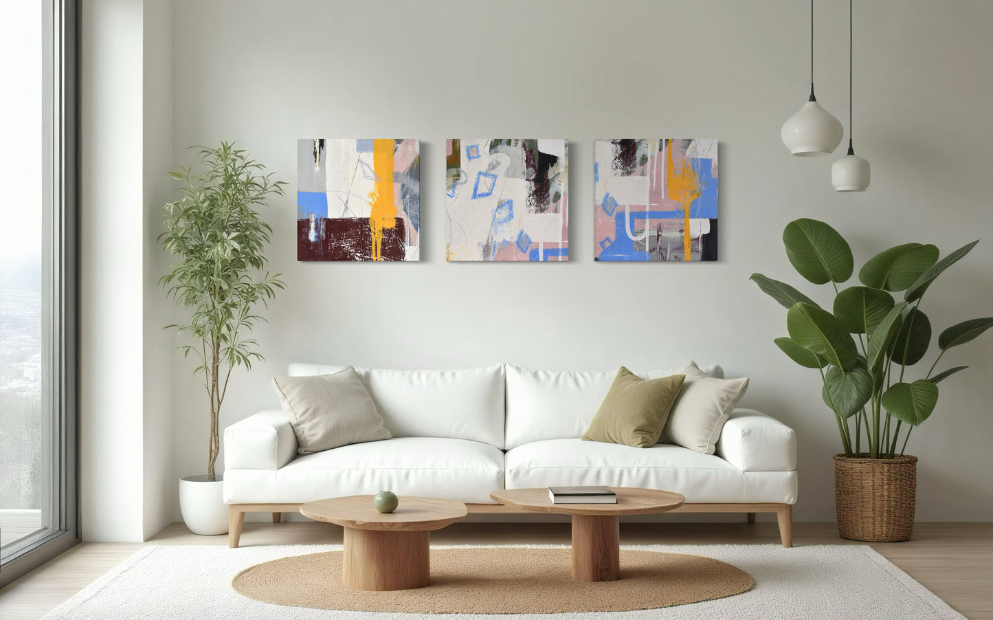 12" x 12" Triptych (Set of Three Abstract Art Prints)