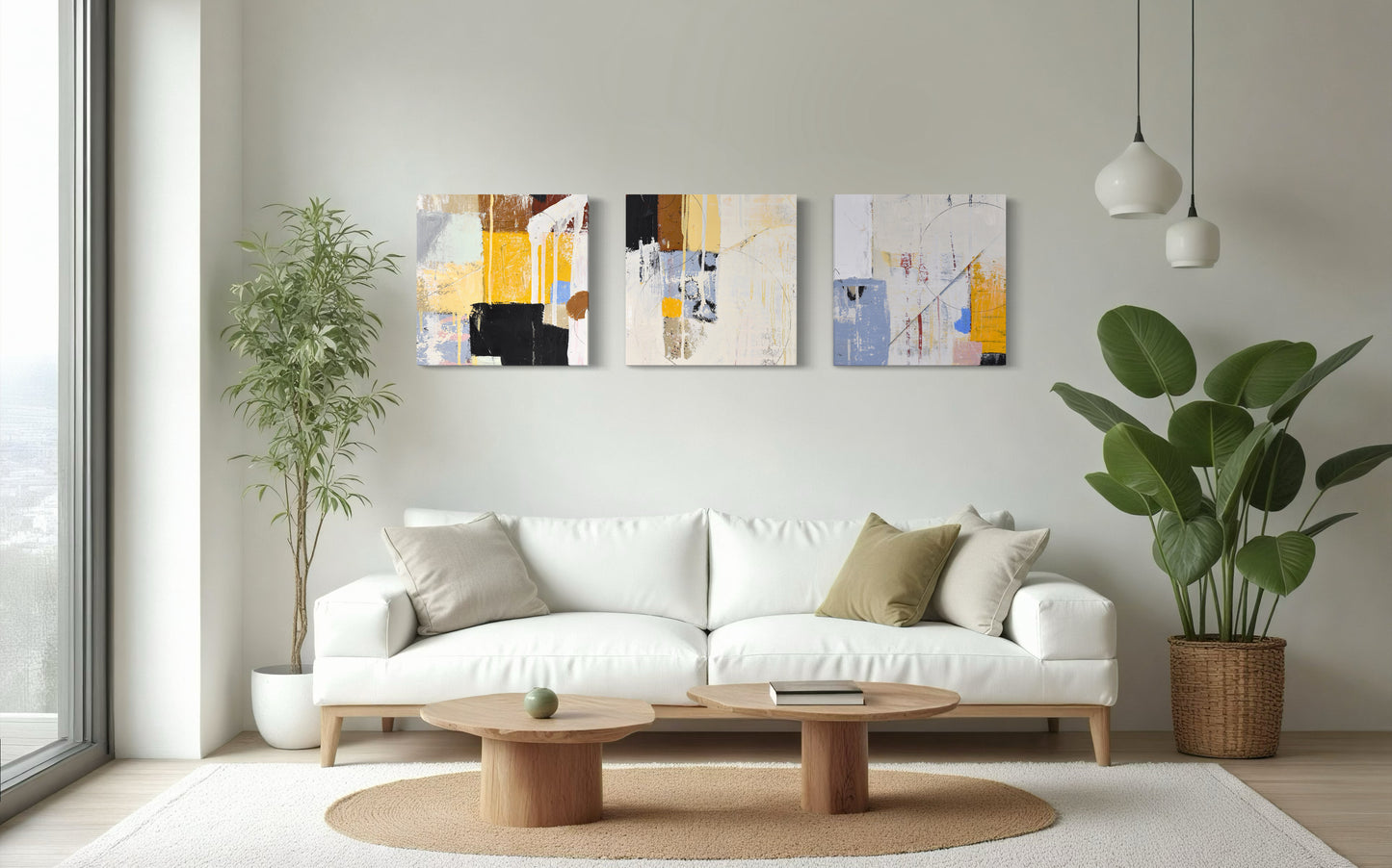 12" x 12" Triptych (Set of Three Abstract Art Prints)