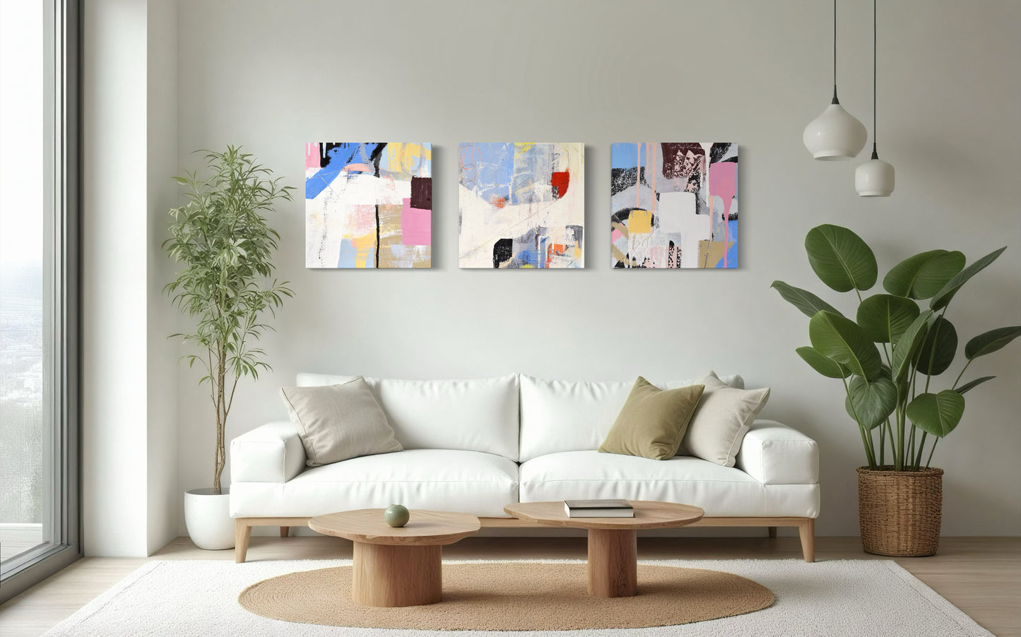 12" x 12" Triptych (Set of Three Abstract Art Prints)