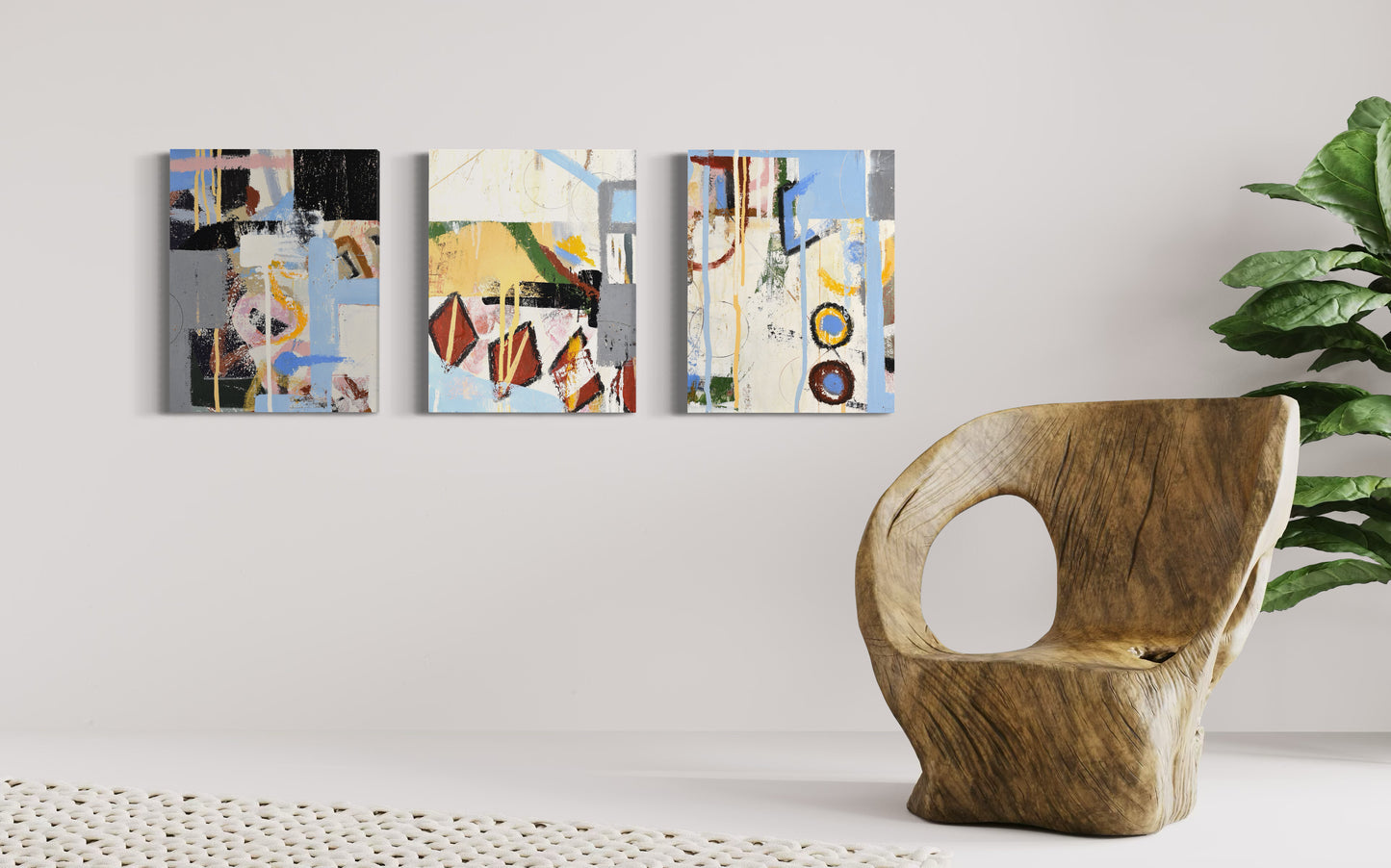11" x 14" Triptych (Set of Three Abstract Art Prints)