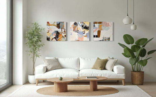 12" x 12" Triptych (Set of Three Abstract Art Prints)