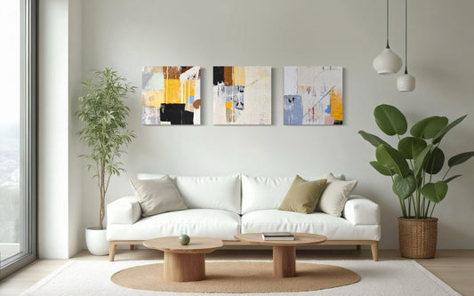 12" x 12" Triptych (Set of Three Abstract Art Prints)