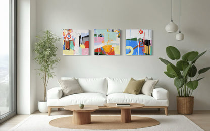 12" x 12" Triptych (Set of Three Abstract Art Prints)